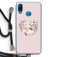 CaseCompany GRL PWR Flower: Huawei P20 Lite Transparant Hoesje met koord