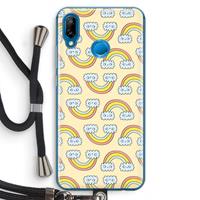 CaseCompany Regenboog: Huawei P20 Lite Transparant Hoesje met koord