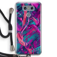CaseCompany Pink Clouds: LG G6 Transparant Hoesje met koord