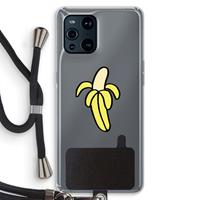 CaseCompany Banana: Oppo Find X3 Pro Transparant Hoesje met koord