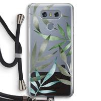 CaseCompany Tropical watercolor leaves: LG G6 Transparant Hoesje met koord