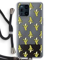 CaseCompany Bananas: Oppo Find X3 Pro Transparant Hoesje met koord
