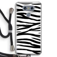 CaseCompany Zebra pattern: LG G6 Transparant Hoesje met koord