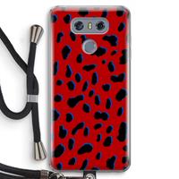 CaseCompany Red Leopard: LG G6 Transparant Hoesje met koord