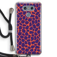 CaseCompany Purple Giraffe: LG G6 Transparant Hoesje met koord