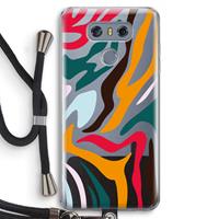 CaseCompany Colored Zebra: LG G6 Transparant Hoesje met koord