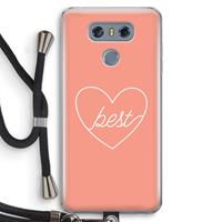 CaseCompany Best heart: LG G6 Transparant Hoesje met koord