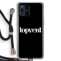 CaseCompany Topvent Zwart: Oppo Find X3 Pro Transparant Hoesje met koord