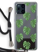 CaseCompany Monstera leaves: Oppo Find X3 Pro Transparant Hoesje met koord