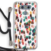 CaseCompany Tropical Dots: LG G6 Transparant Hoesje met koord