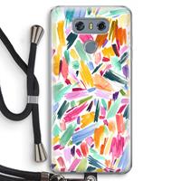 CaseCompany Watercolor Brushstrokes: LG G6 Transparant Hoesje met koord