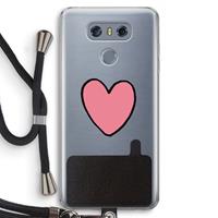 CaseCompany Hartje: LG G6 Transparant Hoesje met koord