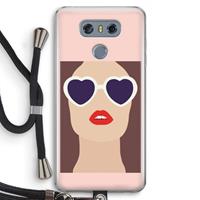 CaseCompany Red lips: LG G6 Transparant Hoesje met koord