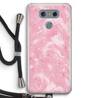 CaseCompany Abstract Painting Pink: LG G6 Transparant Hoesje met koord