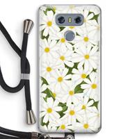 CaseCompany Summer Daisies: LG G6 Transparant Hoesje met koord