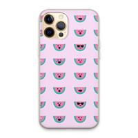 CaseCompany Smiley watermeloenprint: iPhone 13 Pro Max Transparant Hoesje