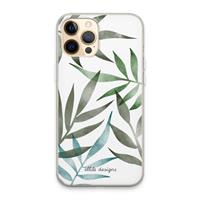 CaseCompany Tropical watercolor leaves: iPhone 13 Pro Max Transparant Hoesje
