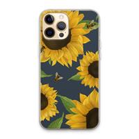 CaseCompany Sunflower and bees: iPhone 13 Pro Max Transparant Hoesje