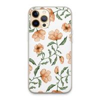 CaseCompany Peachy flowers: iPhone 13 Pro Max Transparant Hoesje