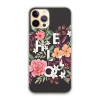 CaseCompany Hello in flowers: iPhone 13 Pro Max Transparant Hoesje