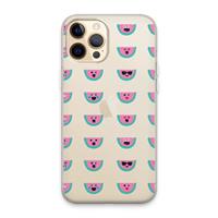 CaseCompany Smiley watermeloenprint: iPhone 13 Pro Max Transparant Hoesje