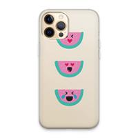 CaseCompany Smiley watermeloen: iPhone 13 Pro Max Transparant Hoesje
