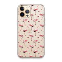 CaseCompany Flamingoprint groen: iPhone 13 Pro Max Transparant Hoesje