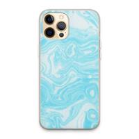 CaseCompany Waterverf blauw: iPhone 13 Pro Max Transparant Hoesje