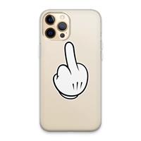 CaseCompany Middle finger black: iPhone 13 Pro Max Transparant Hoesje
