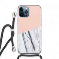 CaseCompany A touch of peach: iPhone 13 Pro Max Transparant Hoesje met koord
