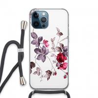 CaseCompany Mooie bloemen: iPhone 13 Pro Max Transparant Hoesje met koord