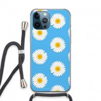 CaseCompany Margrietjes: iPhone 13 Pro Max Transparant Hoesje met koord