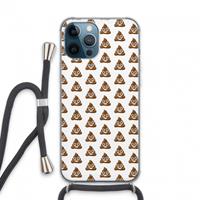 CaseCompany Poop emoji: iPhone 13 Pro Max Transparant Hoesje met koord