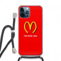 CaseCompany I'm lovin' you: iPhone 13 Pro Max Transparant Hoesje met koord