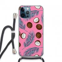 CaseCompany Kokosnoot roze: iPhone 13 Pro Max Transparant Hoesje met koord