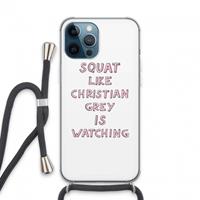 CaseCompany Christian Grey: iPhone 13 Pro Max Transparant Hoesje met koord