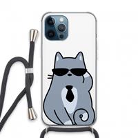 CaseCompany Cool cat: iPhone 13 Pro Max Transparant Hoesje met koord