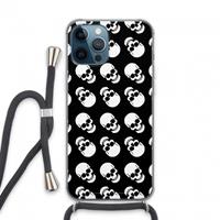 CaseCompany Musketon Skulls: iPhone 13 Pro Max Transparant Hoesje met koord