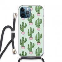 CaseCompany Cactus Lover: iPhone 13 Pro Max Transparant Hoesje met koord