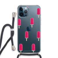 CaseCompany Waterijsje: iPhone 13 Pro Max Transparant Hoesje met koord