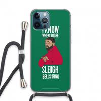 CaseCompany Sleigh Bells Ring: iPhone 13 Pro Max Transparant Hoesje met koord