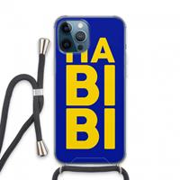 CaseCompany Habibi Blue: iPhone 13 Pro Max Transparant Hoesje met koord