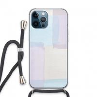 CaseCompany Square pastel: iPhone 13 Pro Max Transparant Hoesje met koord