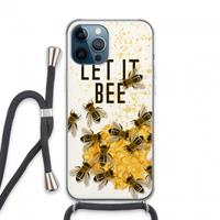 CaseCompany Let it bee: iPhone 13 Pro Max Transparant Hoesje met koord