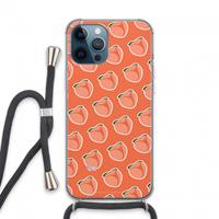 CaseCompany Just peachy: iPhone 13 Pro Max Transparant Hoesje met koord