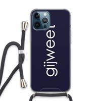 CaseCompany Gijweet: iPhone 13 Pro Max Transparant Hoesje met koord