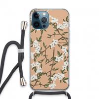 CaseCompany Blossoming spring: iPhone 13 Pro Max Transparant Hoesje met koord