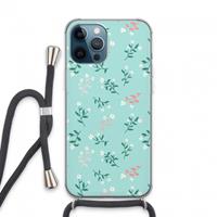 CaseCompany Small white flowers: iPhone 13 Pro Max Transparant Hoesje met koord