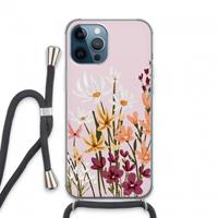 CaseCompany Painted wildflowers: iPhone 13 Pro Max Transparant Hoesje met koord