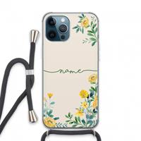 CaseCompany Gele bloemen: iPhone 13 Pro Max Transparant Hoesje met koord
